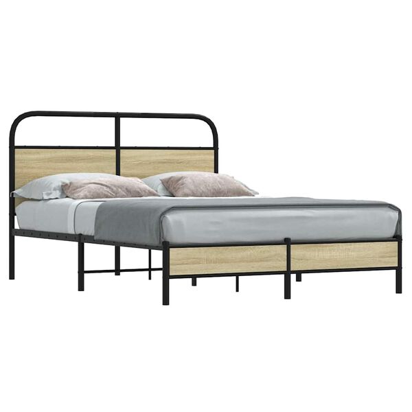vidaXL Estructura de cama sin colchón 120x200 cm madera roble Sonoma