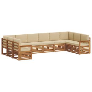 vidaXL Conjunto de Sof&aacute; Seccional con coj&iacute;n 10 pcs Natural y Beige