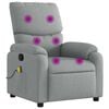 vidaXL Sill&oacute;n reclinable de masaje de tela gris claro