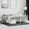 vidaXL Estructura cama sin colch&oacute;n con estribo metal blanco 120x200 cm