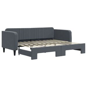 vidaXL Sof&aacute; cama nido terciopelo gris oscuro 90x200 cm