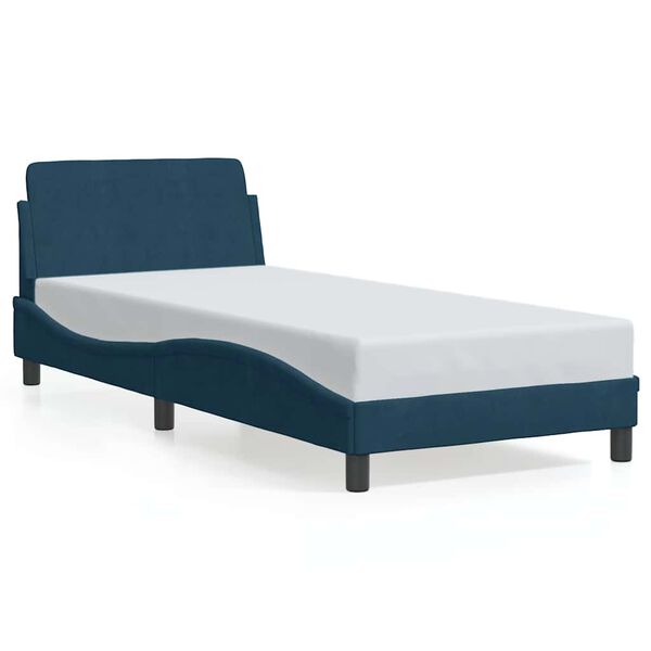 vidaXL Estructura de cama con cabecero Dover terciopelo azul 90x200 cm