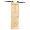 vidaXL Puerta Corredera Natural y negro 70 x 210 cm