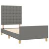 vidaXL Estructura de cama con cabecero de tela gris oscuro 80x200 cm