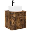 vidaXL Vanidad de lavabo montada en la pared Roble Ahumado