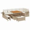 vidaXL Conjunto de sof&aacute;s de jard&iacute;n 11 uds. Beige y Crema