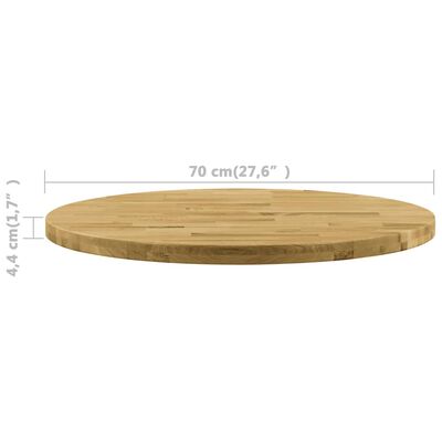 vidaXL Superficie de mesa redonda madera maciza de roble 44 mm 700 mm