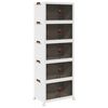 vidaXL Caja de almacenaje apilable con ruedas 5niveles 75L 64x40x179cm