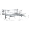 vidaXL Estructura sof&aacute; cama extra&iacute;ble sin colch&oacute;n metal gris 90x200 cm