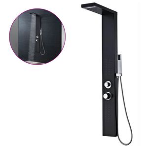 vidaXL Sistema de panel de ducha aluminio negro mate