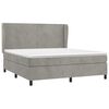 vidaXL Cama box spring con colch&oacute;n terciopelo gris claro 160x200 cm