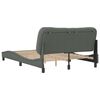 vidaXL Estructura de cama sin colch&oacute;n Hvar tela gris oscuro 140x190 cm