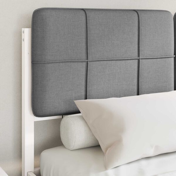 vidaXL Estructura de Cama con Cabecera Tapizada Gris Claro