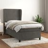 vidaXL Cama box spring con colch&oacute;n terciopelo gris oscuro 90x200 cm