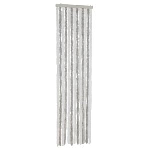vidaXL Cortina antimoscas chenilla gris claro y blanco 56x200 cm