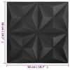 vidaXL Paneles de pared 48 pcs Origami Negro 50 x 50 cm Espuma XPS