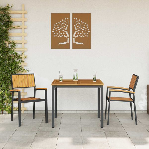 vidaXL Silla de Jardín 2 pcs Marrón 56 x 57 x 87cm