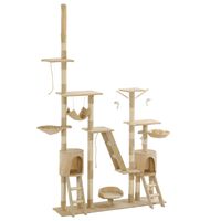 vidaXL Rascador para gatos poste rascador de sisal 230-250 cm beige
