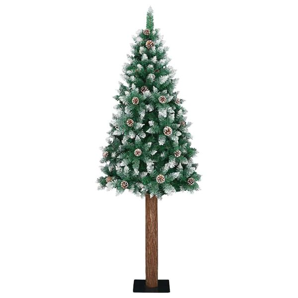 vidaXL Árbol de Navidad Delgado con 300 LED con soporte Verde 210 cm