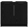 vidaXL Gabinete de Ba&ntilde;o con puerta Roble Negro 64,5 x 33,5 x 59 cm
