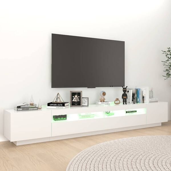 vidaXL Mueble para TV con luces LED blanco 260x35x40 cm