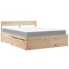 vidaXL Cama con cajones y colch&oacute;n madera maciza de pino 160x200 cm