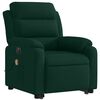 vidaXL Sill&oacute;n masaje reclinable elevable terciopelo verde oscuro