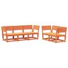 vidaXL Juego de sof&aacute;s de jard&iacute;n 5 pzas madera maciza pino marr&oacute;n cera