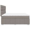 vidaXL Cama box spring con colch&oacute;n tela gris taupe 200x200 cm