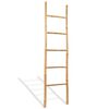 vidaXL Escalera para toallas con 5 pelda&ntilde;os de bamb&uacute; 150 cm
