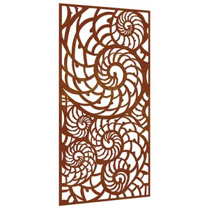 vidaXL Adorno de pared de jard&iacute;n acero corten dise&ntilde;o conchas 105x55 cm