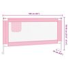 vidaXL Barandilla de seguridad cama de ni&ntilde;o rosa tela 160x25 cm