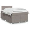 vidaXL Cama box spring con colch&oacute;n tela gris taupe 120x190 cm