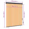 vidaXL Estor enrollable de exterior blanco y naranja 140x250 cm