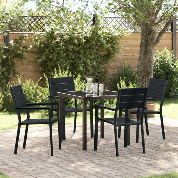 vidaXL Conjunto de Comedor de Jard&iacute;n 5 pcs Negro