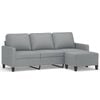 vidaXL Sof&aacute; de 3 plazas con taburete de tela gris claro 180 cm