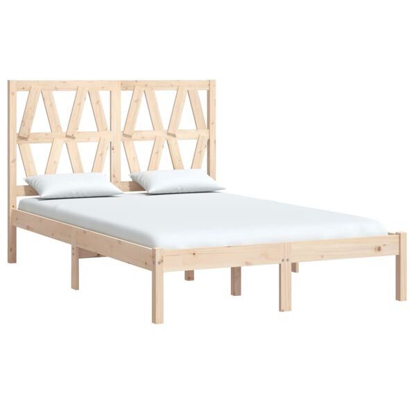 vidaXL Estructura de cama doble sin colch&oacute;n madera maciza