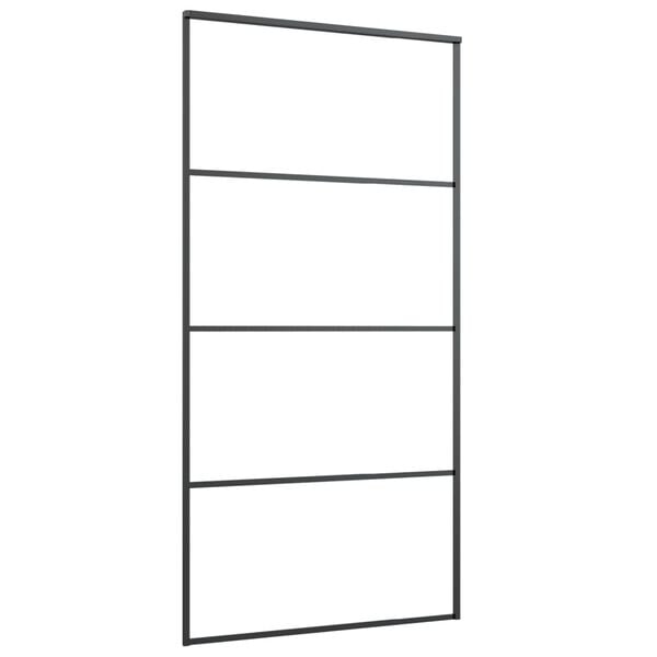 vidaXL Puerta corredera set herrajes vidrio ESG aluminio 102,5x205 cm