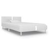 vidaXL Estructura de cama sin colch&oacute;n cuero sint&eacute;tico blanco 90x200 cm