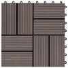 vidaXL Tile de Decking 11 pcs Marr&oacute;n Oscuro 30 x 30 cm WPC