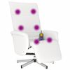 vidaXL Sill&oacute;n reclinable masaje con reposapi&eacute;s cuero sint&eacute;tico blanco