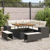 vidaXL Conjunto de sof&aacute; de jard&iacute;n 8 pcs Negro rat&aacute;n sint&eacute;tico