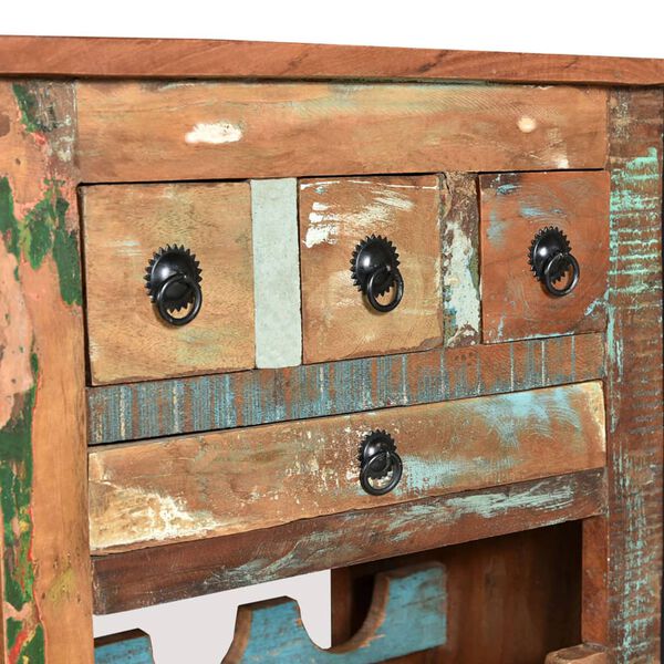 vidaXL Botellero para 9 botellas madera maciza reciclada