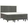 vidaXL Cama box spring con colch&oacute;n terciopelo gris oscuro 160x200 cm