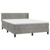 vidaXL Cama box spring con colch&oacute;n terciopelo gris claro 140x190 cm