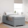 vidaXL Estructura de cama con colchón Gris Claro 80 x 200 cm tela