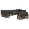 vidaXL Conjunto de sof&aacute;s de jard&iacute;n 12 uds. 12 plaza Gris y Gris Oscuro