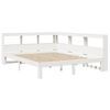 vidaXL Cama con estanter&iacute;a sin colch&oacute;n madera maciza blanca 140x190 cm