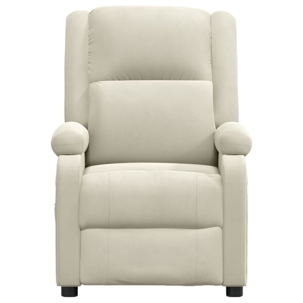 vidaXL Sill&oacute;n reclinable terciopelo blanco crema