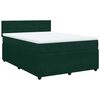 vidaXL Cama box spring con colch&oacute;n terciopelo verde oscuro 160x200 cm